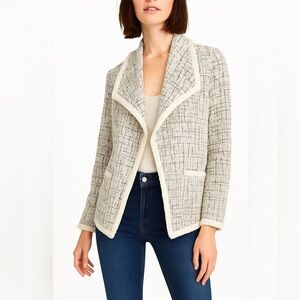 Club Monaco Tweed Jacket Fringe Trim